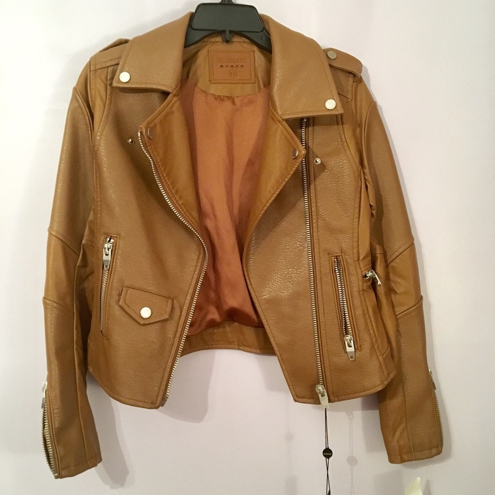 Blank NYC Cognac Faux Leather Jacket - Picture 2 of 8